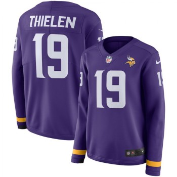 Women's Minnesota Vikings#19 Adam Thielen Purple Therma Long Sleeve Stitched NFL Jersey Women's Minnesota Vikings#19 Adam Thielen Purple Therma Long Sleeve Stitched NFL Jersey