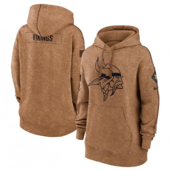 Women's Minnesota Vikings 2023 Brown Salute to Service Pullover Hoodie(Run Small) Women's Minnesota Vikings 2023 Brown Salute to Service Pullover Hoodie(Run Small)