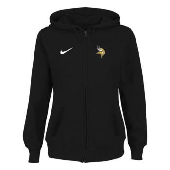 Women's Minnesota Vikings Stadium Rally Full Zip Hoodie Black Women's Minnesota Vikings Stadium Rally Full Zip Hoodie Black