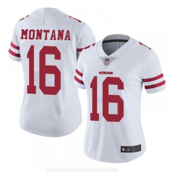 Women's NFL San Francisco 49ers #16 Joe Montana White Vapor Untouchable Limited Stitched Jersey Women's NFL San Francisco 49ers #16 Joe Montana White Vapor Untouchable Limited Stitched Jersey