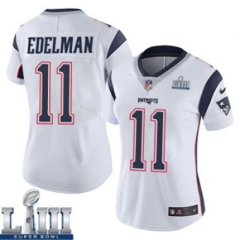 Women's New England Patriots #11 Julian Edelman White Super Bowl LIII Vapor Untouchable Limited Stitched NFL Jersey ( run small ) Women's New England Patriots #11 Julian Edelman White Super Bowl LIII Vapor Untouchable Limited Stitched NFL Jersey ( run small )