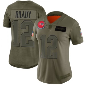 Women's New England Patriots #12 Tom Brady 2019 Camo Salute To Service Stitched NFL Jersey(Run Small) Women's New England Patriots #12 Tom Brady 2019 Camo Salute To Service Stitched NFL Jersey(Run Small)