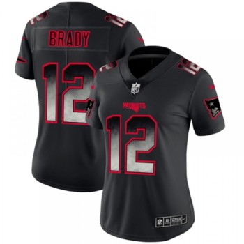 Women's New England Patriots #12 Tom Brady Black 2019 Smoke Fashion Limited Stitched NFL Jersey(Run Small) Women's New England Patriots #12 Tom Brady Black 2019 Smoke Fashion Limited Stitched NFL Jersey(Run Small)