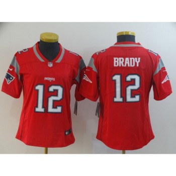 Women's New England Patriots #12 Tom Brady Red Inverted Legend Stitched NFL Jersey(Run Small) Women's New England Patriots #12 Tom Brady Red Inverted Legend Stitched NFL Jersey(Run Small)