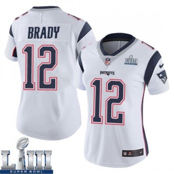 Women's New England Patriots #12 Tom Brady White Super Bowl LIII Vapor Untouchable Limited Stitched NFL Jersey ( run small ) Women's New England Patriots #12 Tom Brady White Super Bowl LIII Vapor Untouchable Limited Stitched NFL Jersey ( run small )