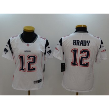 Women's New England Patriots #12 Tom Brady White Vapor Untouchable Limited Stitched NFL Jersey Women's New England Patriots #12 Tom Brady White Vapor Untouchable Limited Stitched NFL Jersey