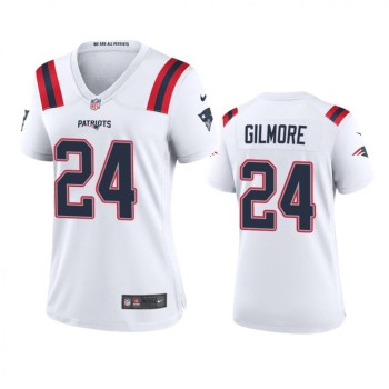 Women's New England Patriots #24 Stephon Gilmore White Stitched Jersey(Run Small) Women's New England Patriots #24 Stephon Gilmore White Stitched Jersey(Run Small)