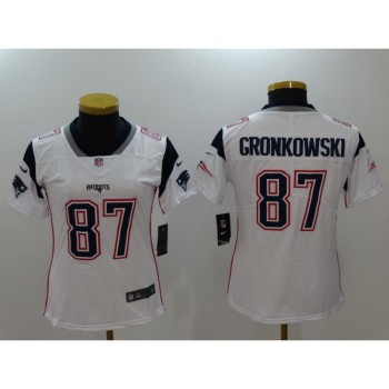Women's New England Patriots #87 Rob Gronkowski White Vapor Untouchable Limited Stitched NFL Jersey Women's New England Patriots #87 Rob Gronkowski White Vapor Untouchable Limited Stitched NFL Jersey