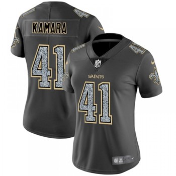 Women's New Orleans Saints #41 Alvin Kamara 2019 Gray Fashion Static Limited Stitched NFL Jersey(Run Small) Women's New Orleans Saints #41 Alvin Kamara 2019 Gray Fashion Static Limited Stitched NFL Jersey(Run Small)