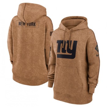 Women's New York Giants 2023 Brown Salute to Service Pullover Hoodie(Run Small) Women's New York Giants 2023 Brown Salute to Service Pullover Hoodie(Run Small)