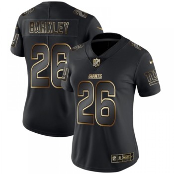 Women's New York Giants #26 Saquon Barkley 2019 Black Gold Edition Stitched NFL Jersey(Run Small) Women's New York Giants #26 Saquon Barkley 2019 Black Gold Edition Stitched NFL Jersey(Run Small)