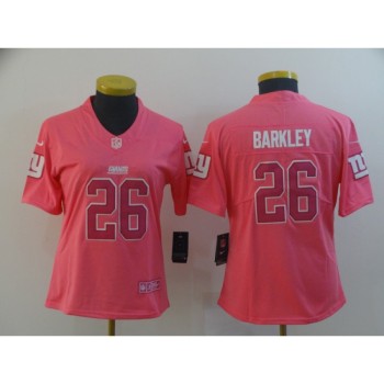 Women's New York Giants #26 Saquon Barkley Pink Vapor Untouchable Limited Stitched NFL Jersey(Run Small) Women's New York Giants #26 Saquon Barkley Pink Vapor Untouchable Limited Stitched NFL Jersey(Run Small)