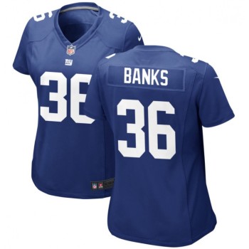 Women's New York Giants #36 Deonte Banks Blue Stitched Jersey(Run Small) Women's New York Giants #36 Deonte Banks Blue Stitched Jersey(Run Small)