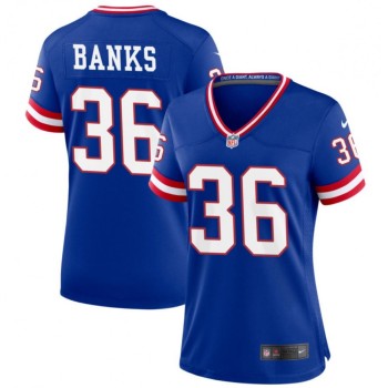 Women's New York Giants #36 Deonte Banks Royal Classic Retired Player Stitched Jersey(Run Small) Women's New York Giants #36 Deonte Banks Royal Classic Retired Player Stitched Jersey(Run Small)