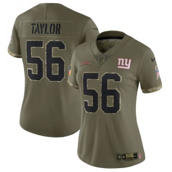 Women's New York Giants #56 Lawrence Taylor Olive 2022 Salute To Service Limited Stitched Jersey(Run Small) Women's New York Giants #56 Lawrence Taylor Olive 2022 Salute To Service Limited Stitched Jersey(Run Small)
