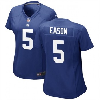 Women's New York Giants #5 Jacob Eason Blue Stitched Jersey(Run Small) Women's New York Giants #5 Jacob Eason Blue Stitched Jersey(Run Small)