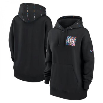 Women's New York Giants Black 2023 Crucial Catch Club Pullover Hoodie(Run Small) Women's New York Giants Black 2023 Crucial Catch Club Pullover Hoodie(Run Small)