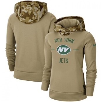Women's New York Jets Khaki 2019 Salute to Service Therma Pullover Hoodie(Run Small) Women's New York Jets Khaki 2019 Salute to Service Therma Pullover Hoodie(Run Small)