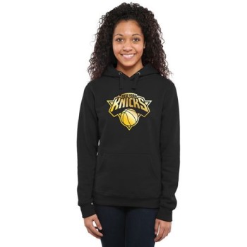 Women's New York Knicks Gold Collection Pullover Hoodie Black Women's New York Knicks Gold Collection Pullover Hoodie Black