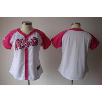 Women's New York Mets Blank White Splash Fashion Stitched MLB Jersey Women's New York Mets Blank White Splash Fashion Stitched MLB Jersey