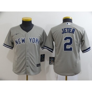 Women's New York Yankees #2 Derek Jeter Grey Cool Base Stitched MLB Jersey(Run Small) Women's New York Yankees #2 Derek Jeter Grey Cool Base Stitched MLB Jersey(Run Small)