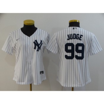 Women's New York Yankees #99 Aaron Judge White Cool Base Stitched MLB Jersey(Run Small)