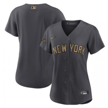 Women's New York Yankees Blank 2022 All-Star Charcoal Stitched Baseball Jersey(Run Small) Women's New York Yankees Blank 2022 All-Star Charcoal Stitched Baseball Jersey(Run Small)