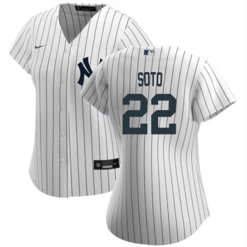 Women's New York Yankees #22 Juan Soto White Cool Base Stitched Jersey(Run Small) Women's New York Yankees #22 Juan Soto White Cool Base Stitched Jersey(Run Small)