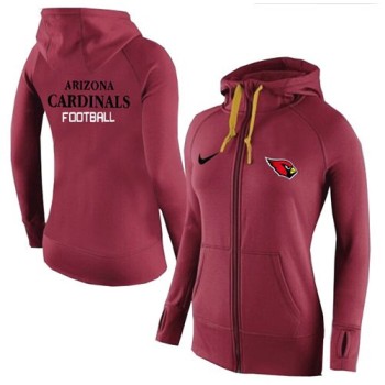 Women's Arizona Cardinals Full-Zip Performance Hoodie Red Women's Arizona Cardinals Full-Zip Performance Hoodie Red