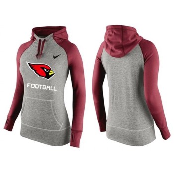 Women's Arizona Cardinals Performance Hoodie Grey & Red_1 Women's Arizona Cardinals Performance Hoodie Grey & Red_1
