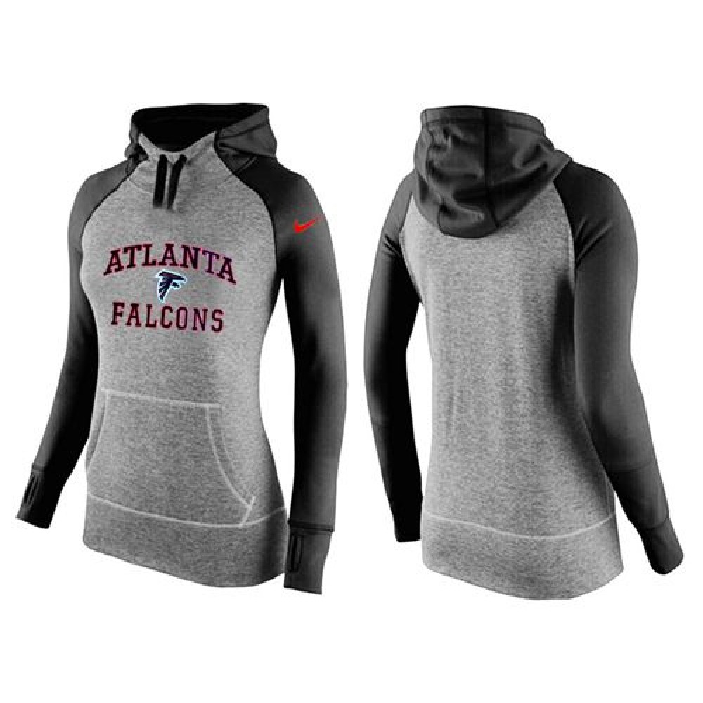 Women's Atlanta Falcons Performance Hoodie Grey & Black_2