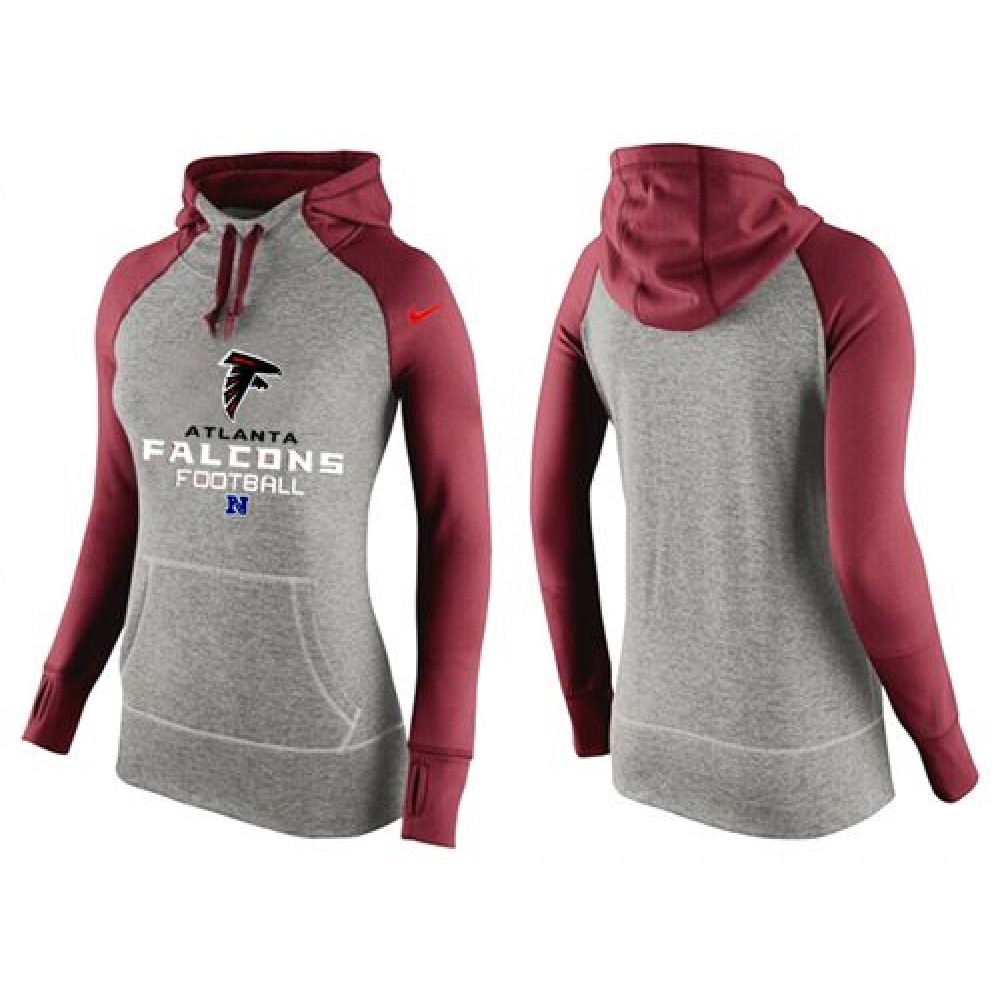 Women's Atlanta Falcons Performance Hoodie Grey & Red_1