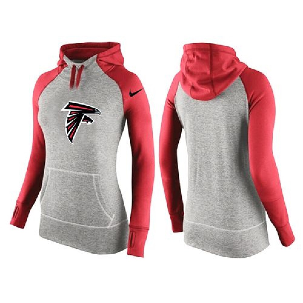 Women's Atlanta Falcons Performance Hoodie Grey & Red_2