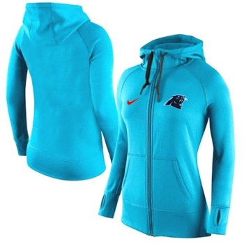 Women's Carolina Panthers Full-Zip Performance Hoodie Light Blue Women's Carolina Panthers Full-Zip Performance Hoodie Light Blue