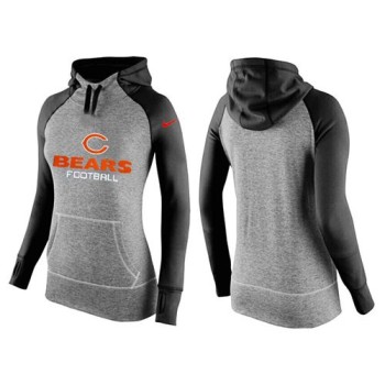 Women's Chicago Bears Performance Hoodie Grey & Black Women's Chicago Bears Performance Hoodie Grey & Black