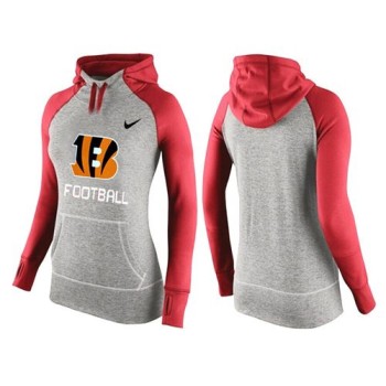 Women's Cincinnati Bengals Performance Hoodie Grey & Red_1 Women's Cincinnati Bengals Performance Hoodie Grey & Red_1