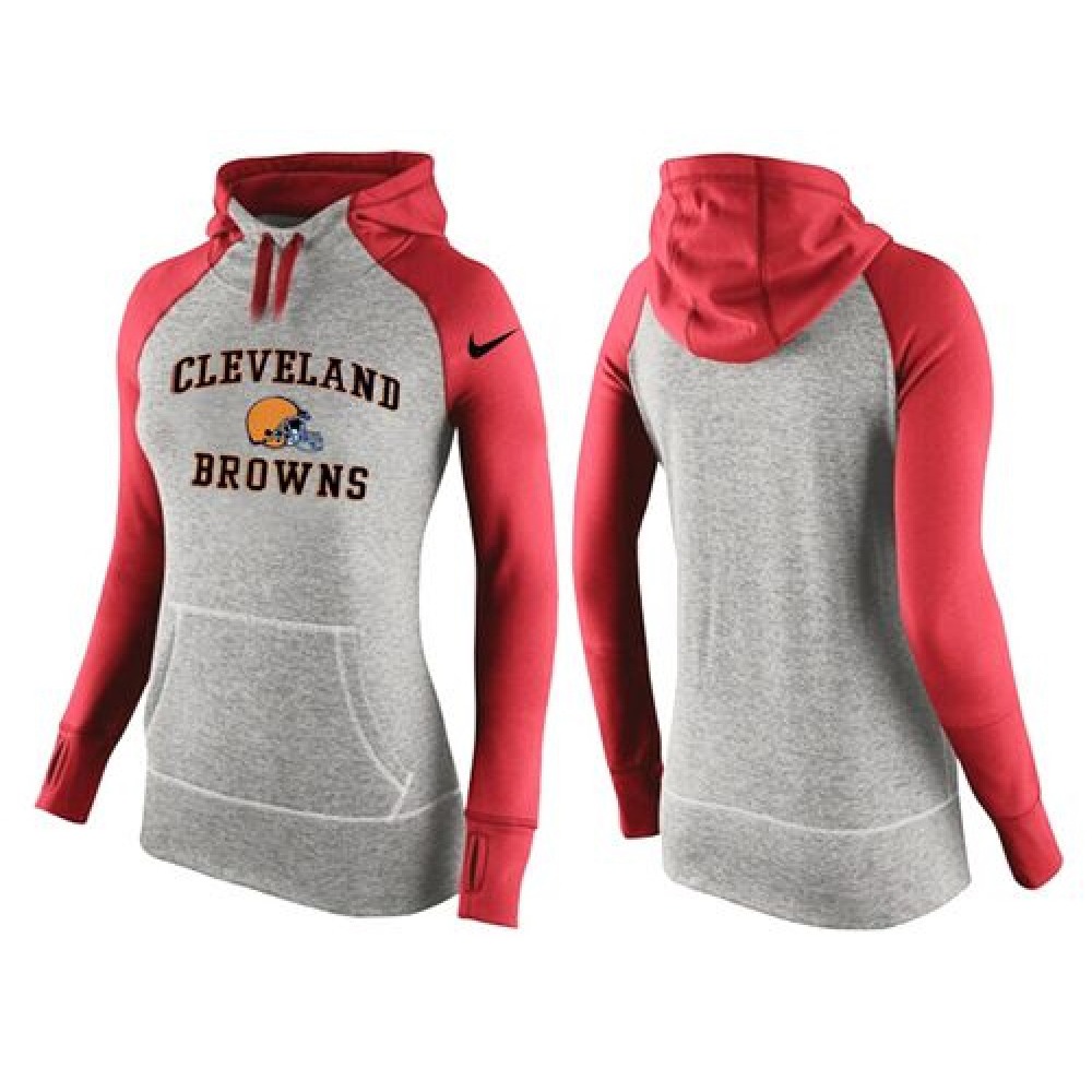 Women's Cleveland Browns Performance Hoodie Grey & Red_2