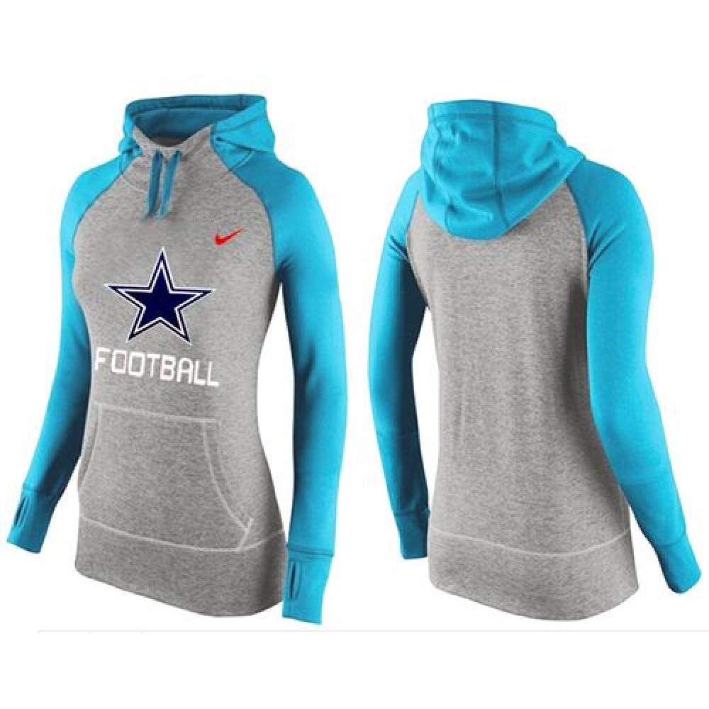 Women's Dallas Cowboys Performance Hoodie Grey & Light Blue