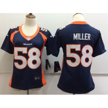 Women's Denver Broncos #58 Von Miller Blue Untouchable Limited Stitched NFL Jersey Women's Denver Broncos #58 Von Miller Blue Untouchable Limited Stitched NFL Jersey