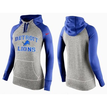 Women's Detroit Lions Performance Hoodie Grey & Blue_2 Women's Detroit Lions Performance Hoodie Grey & Blue_2