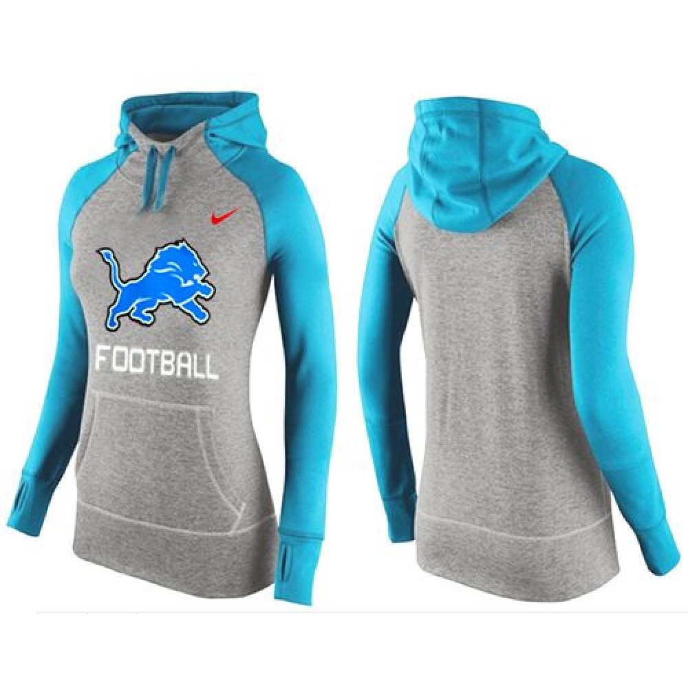 Women's Detroit Lions Performance Hoodie Grey & Light Blue