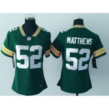 Women's Green Bay Packers #52 Clay Matthews Green Vapor Untouchable Limited Stitched NFL Jersey Women's Green Bay Packers #52 Clay Matthews Green Vapor Untouchable Limited Stitched NFL Jersey