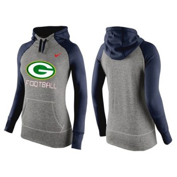 Women's Green Bay Packers Performance Hoodie Grey & Dark Blue Women's Green Bay Packers Performance Hoodie Grey & Dark Blue