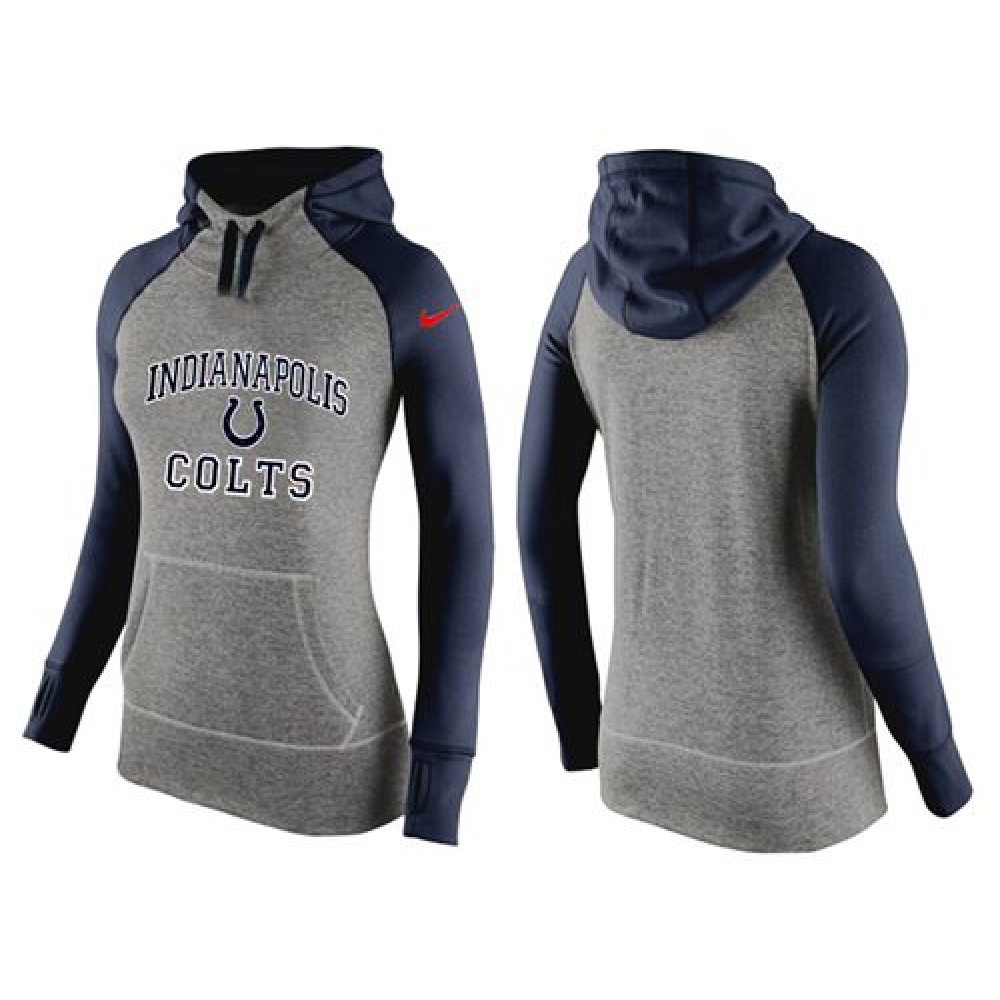 Women's Indianapolis Colts Performance Hoodie Grey & Dark Blue