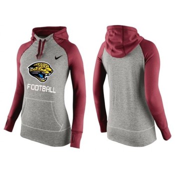 Women's Jacksonville Jaguars Performance Hoodie Grey & Red Women's Jacksonville Jaguars Performance Hoodie Grey & Red
