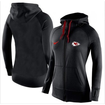 Women's Kansas City Chiefs Full-Zip Performance Hoodie Black Women's Kansas City Chiefs Full-Zip Performance Hoodie Black