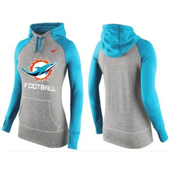 Women's Miami Dolphins Performance Hoodie Grey & Blue_1