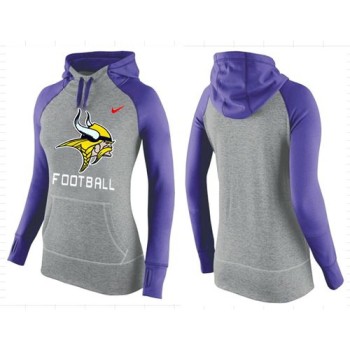Women's Minnesota Vikings Performance Hoodie Grey & Purple_1 Women's Minnesota Vikings Performance Hoodie Grey & Purple_1