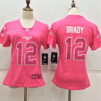 Women's New England Patriots #12 Tom Brady Pink Limited Rush Fashion Stitched NFL Jersey Women's New England Patriots #12 Tom Brady Pink Limited Rush Fashion Stitched NFL Jersey