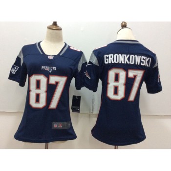 Women's New England Patriots #87 Rob Gronkowski Navy Blue Team Color Stitched NFL Vapor Untouchable Limited Jersey Women's New England Patriots #87 Rob Gronkowski Navy Blue Team Color Stitched NFL Vapor Untouchable Limited Jersey
